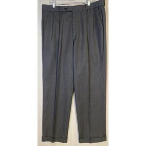 ALFANI PURE NEW WOOL DRESS PANTS GRAY  CHARCOAL MENS 38x32 EXCELLENT CONDITION